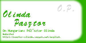 olinda pasztor business card
